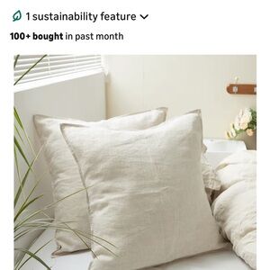 Elegant Cream Linen Pillow Covers 26x26